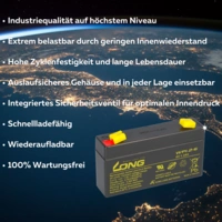 AGM BLEI AKKU BATTERIE 6V 1,2Ah kompatibel für USV BLEIGEL GEL + LADEGERÄT 6V AGM BLEI AKKU BATTERIE 6V 1,2Ah kompatibel für USV BLEIGEL GEL + LADEGERÄT 6V
