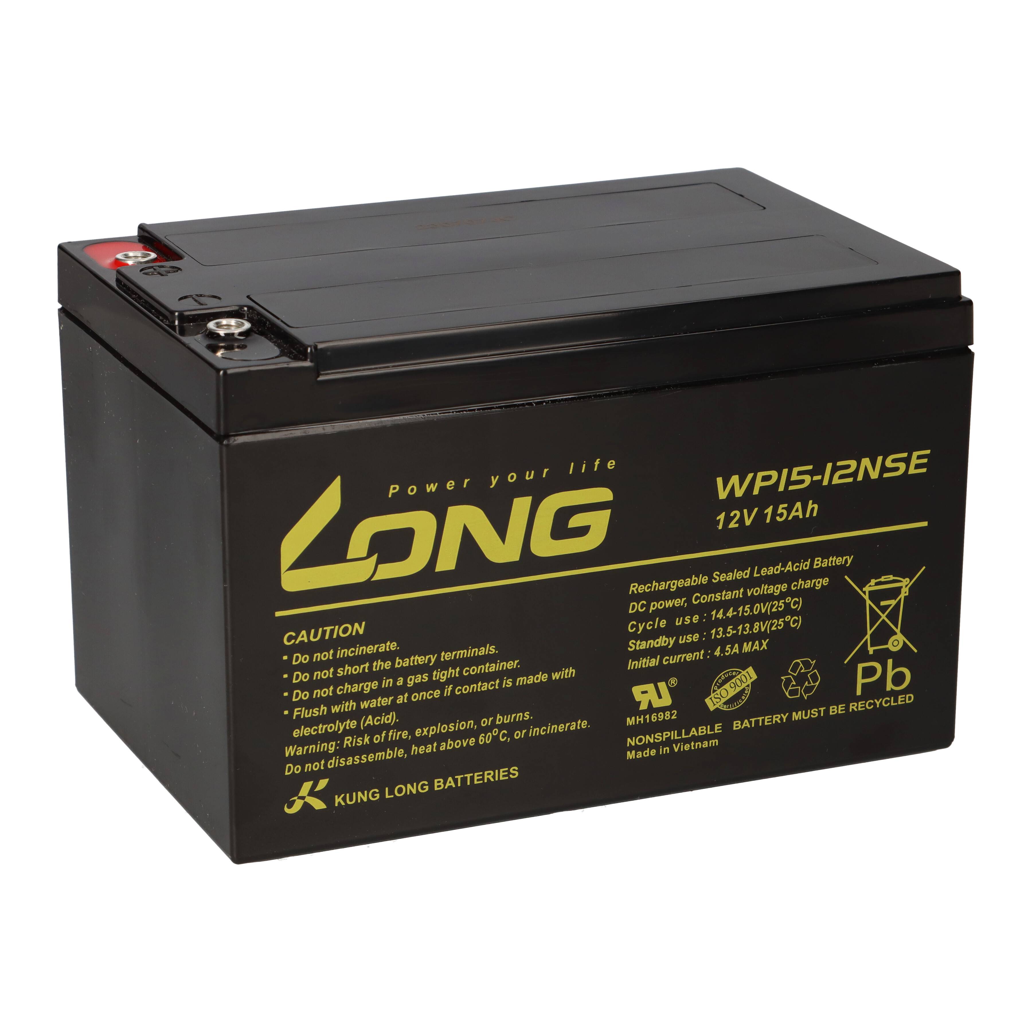Kung Long WP15-12NSE Akku-Satz 72V 15Ah – 6x 12V AGM zyklenfest M5