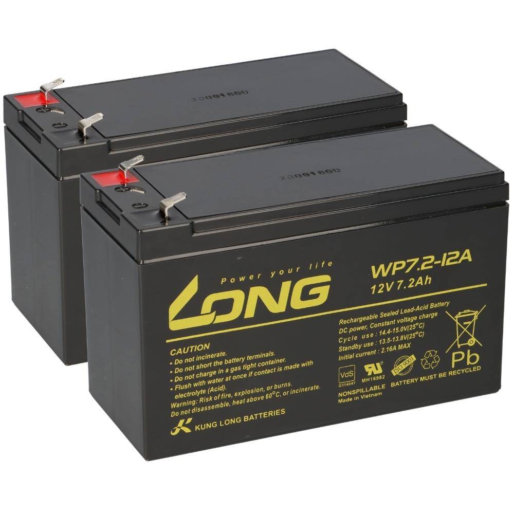 2x Kung Long WP7.2-12A AGM Akku 12V 7,2Ah – F1 4,8mm