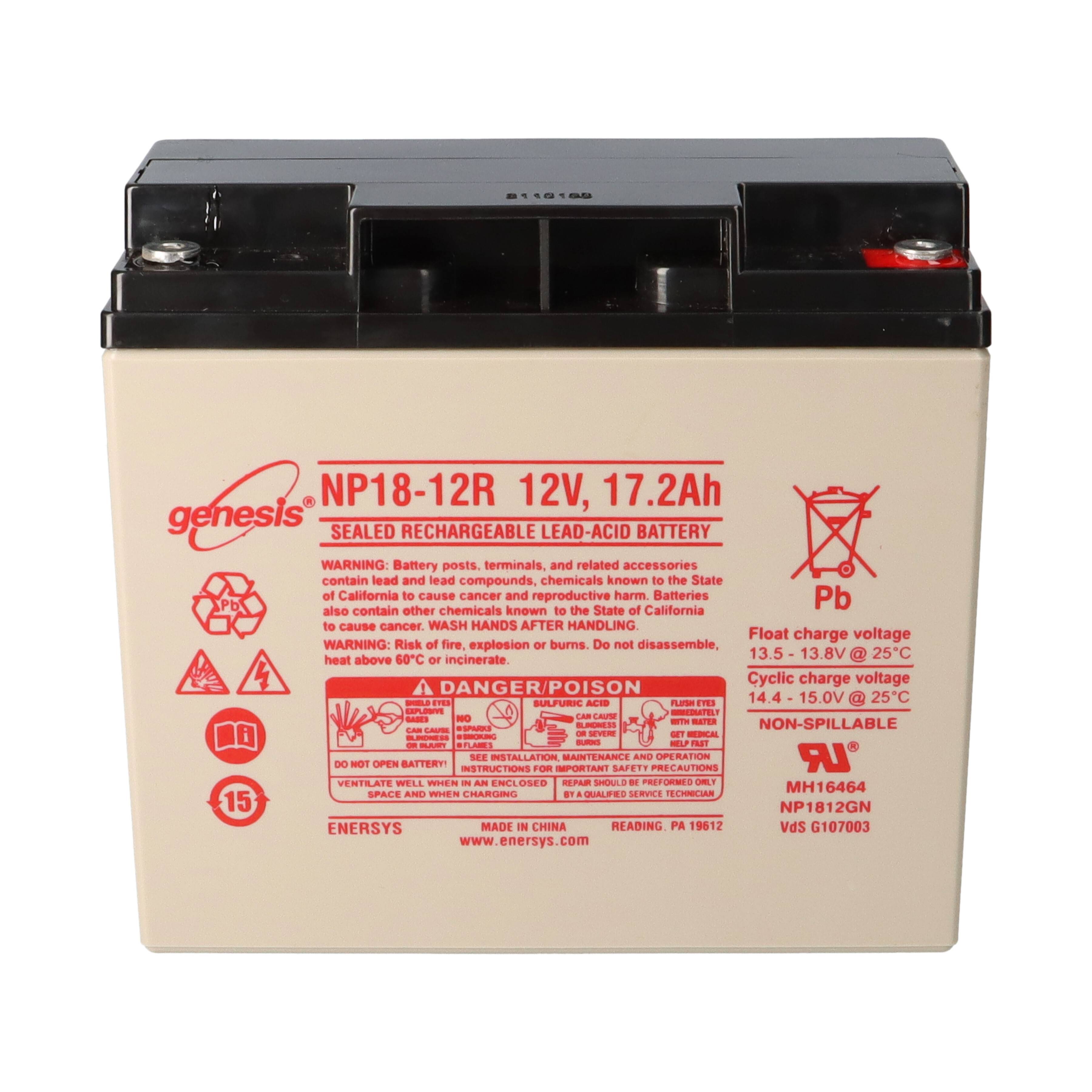 Genesis NP18-12R 12V 18Ah M5 Flachpol AGM Blei Akku