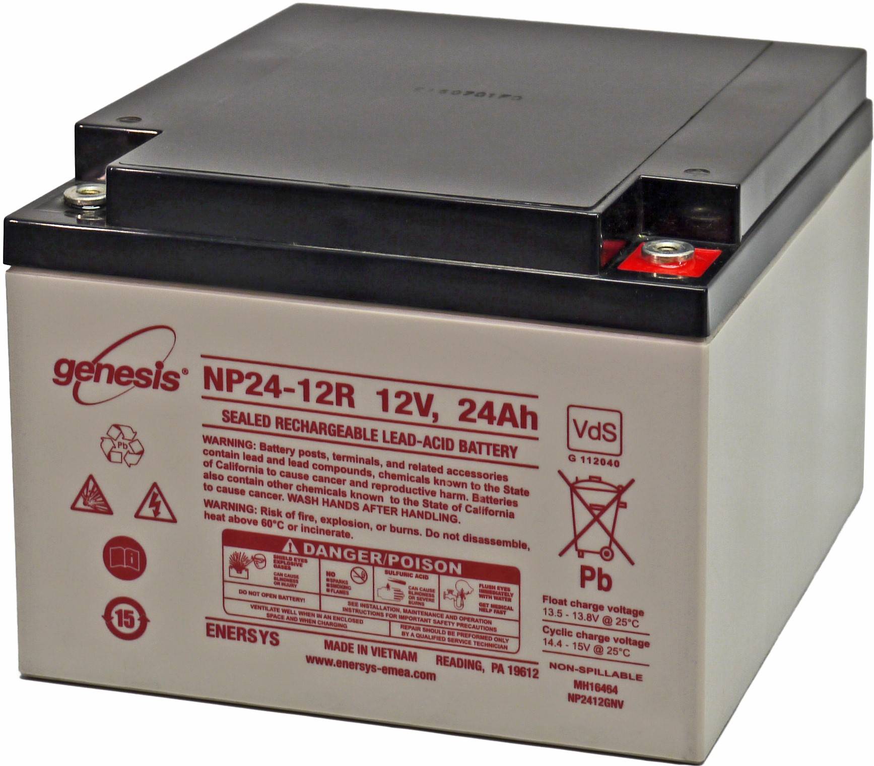 Genesis NP24-12 12V 24Ah M5 Innengewinde AGM Blei Akku