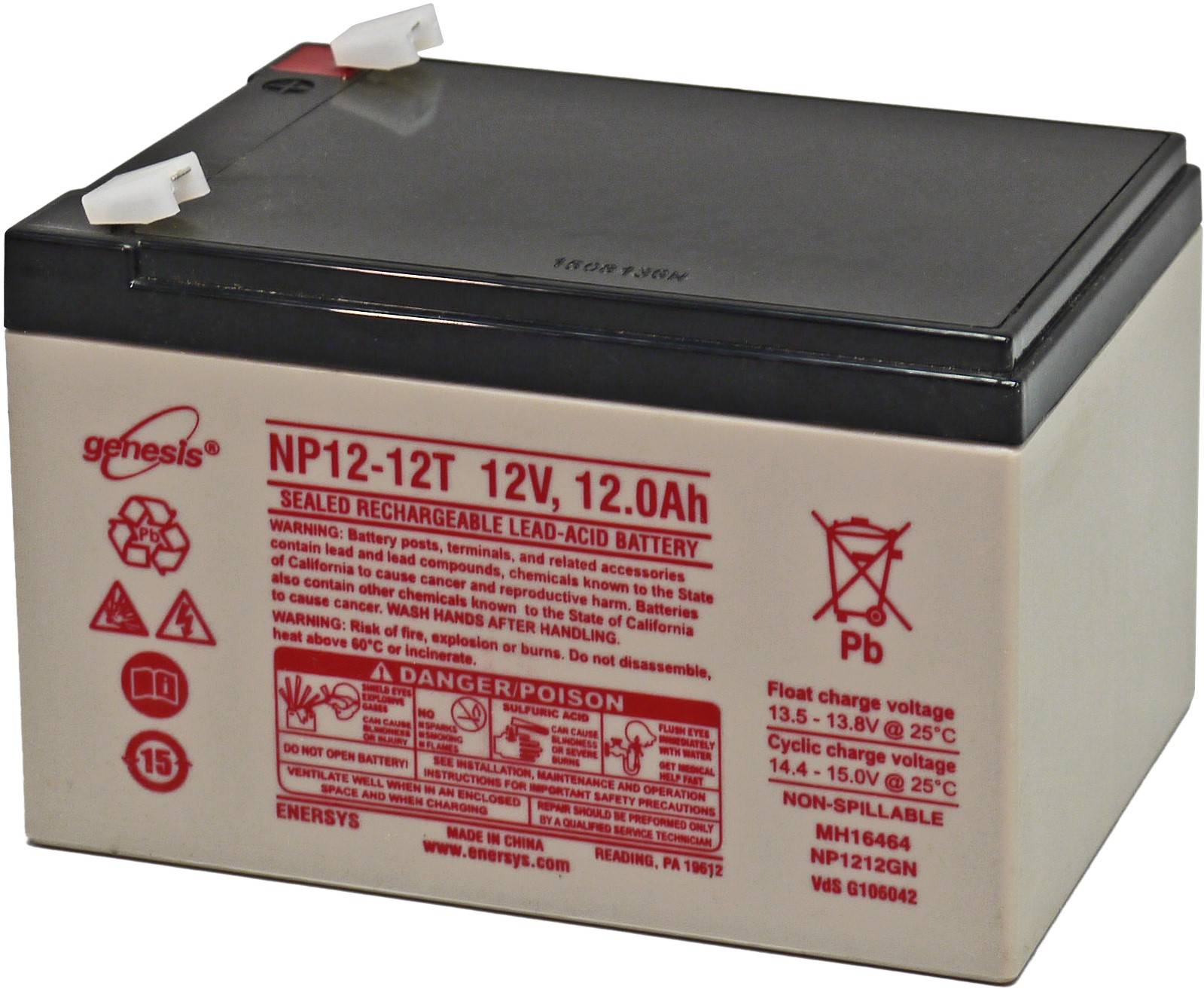 Genesis NP12-12WT 12V 12Ah Faston 6,3mm AGM Blei Akku