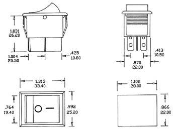 WIPPSCHALTER - LEISTUNGSSTARK - 10 A - 250 V - DPDT EIN-EIN - KAPPE: ROT