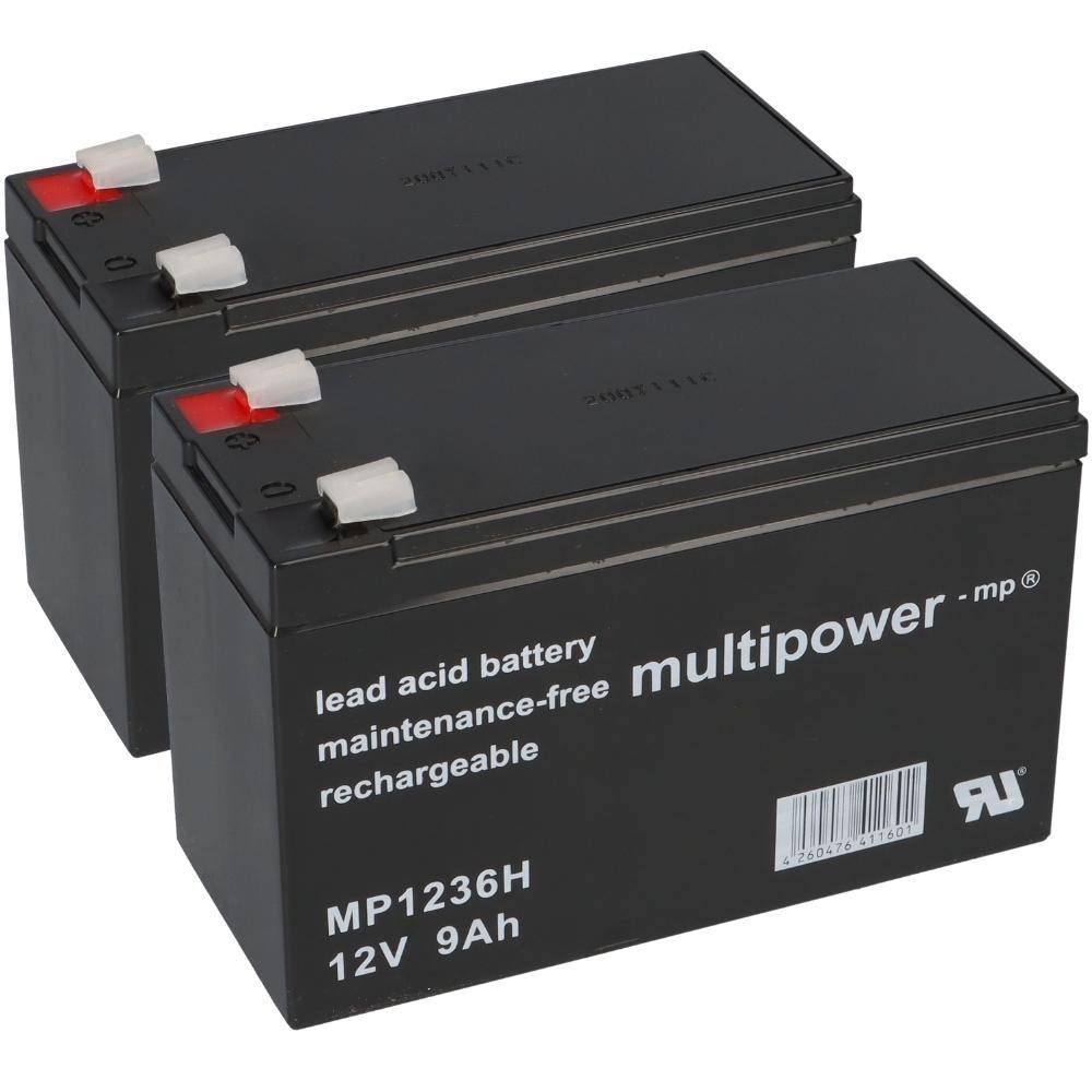 2x Multipower MP1236H AGM Hochstromakku 12V 9Ah – Faston 6,3 mm