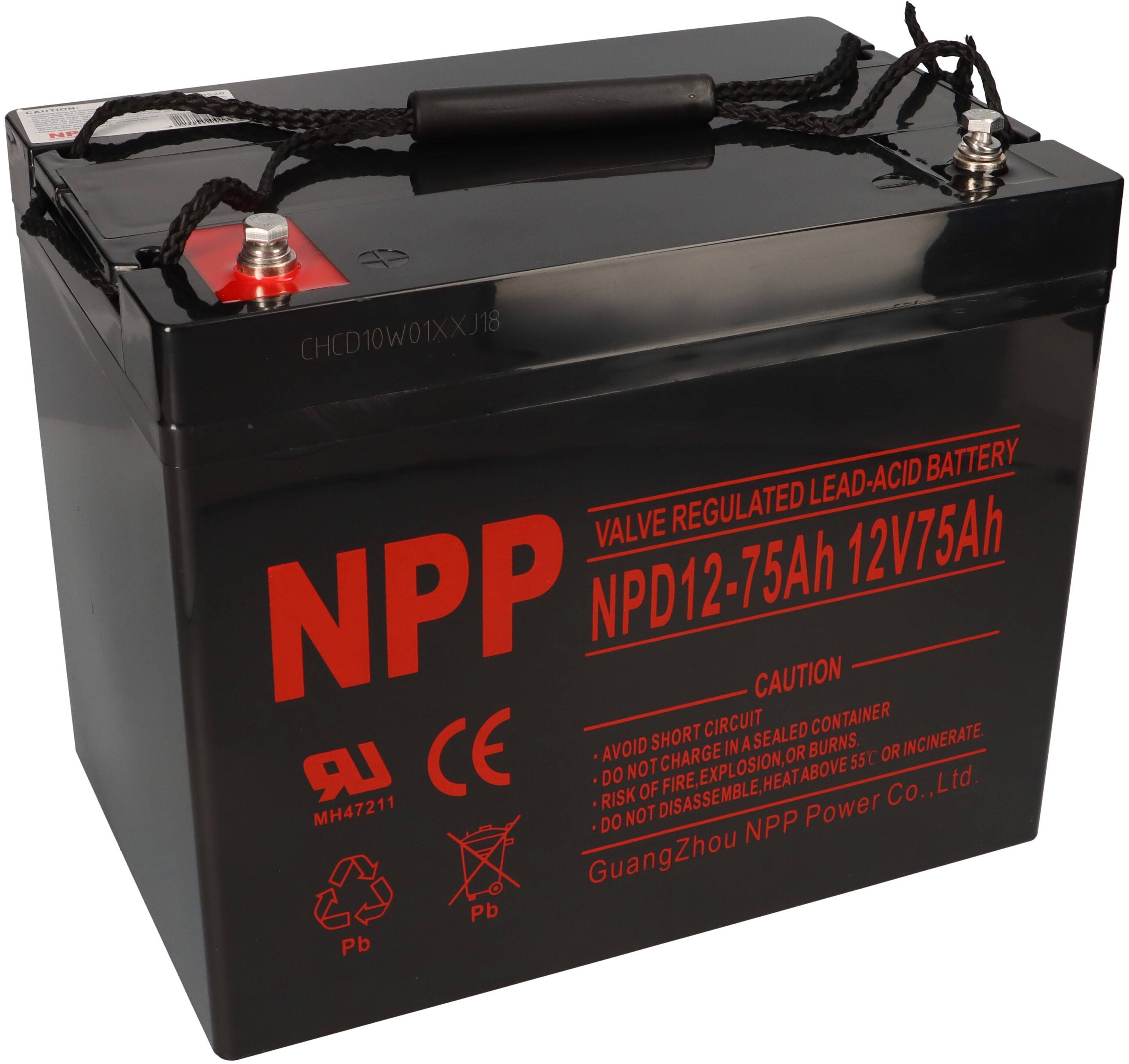 NPP Blei-Akku AGM NPD12-75 12V 75Ah zyklenfest