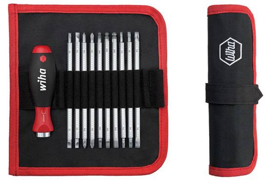 Schraubendreher mit Wechselklingen Set, SYSTEM 6 SET 11-tlg, mit Rolltasche