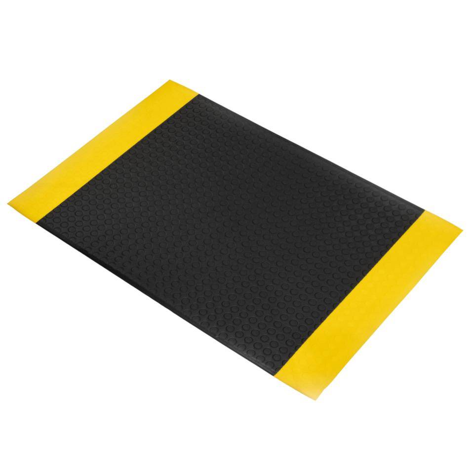 Anti-Ermüdungsmatte Orthomat® Dot, schwarz/gelb, PVC, Hohe:9,5mm, 600x900mm
