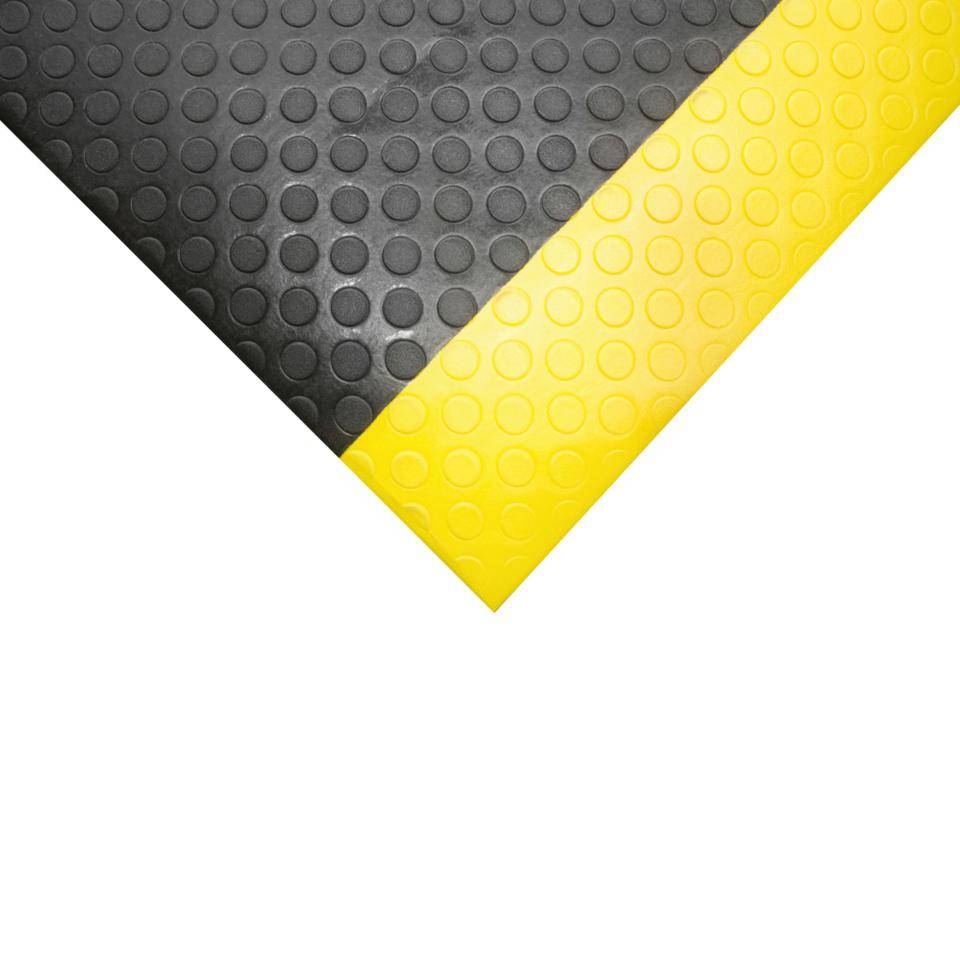 Anti-Ermüdungsmatte Orthomat® Dot, schwarz/gelb, PVC, Hohe:9,5mm, 600x900mm