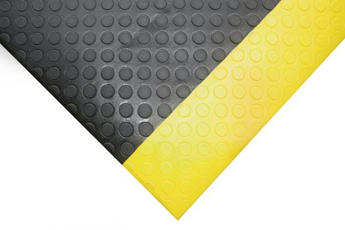 Anti-Ermüdungsmatte Orthomat® Dot, schwarz/gelb, PVC, Hohe:9,5mm, 900x1500mm