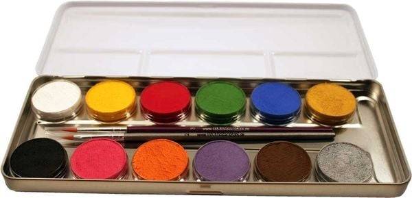 Eulenspiegel: Schminke, 12 Farben inkl. 2 Pinsel