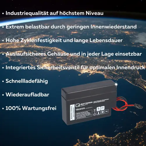 10x Q-Batteries 12LS-0.8 12V 0,8Ah AGM Blei-Vlies Akku Heim & Haus 10x Q-Batteries 12LS-0.8 12V 0,8Ah AGM Blei-Vlies Akku Heim & Haus