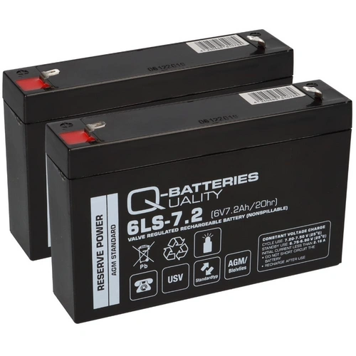 2x Q-Batteries 6LS-7.2 6V 7,2Ah Blei-Vlies Akku AGM VRLA 2x Q-Batteries 6LS-7.2 6V 7,2Ah Blei-Vlies Akku AGM VRLA