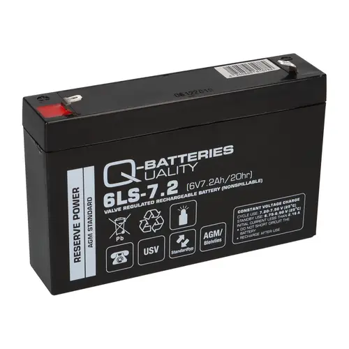 2x Q-Batteries 6LS-7.2 6V 7,2Ah Blei-Vlies Akku AGM VRLA 2x Q-Batteries 6LS-7.2 6V 7,2Ah Blei-Vlies Akku AGM VRLA