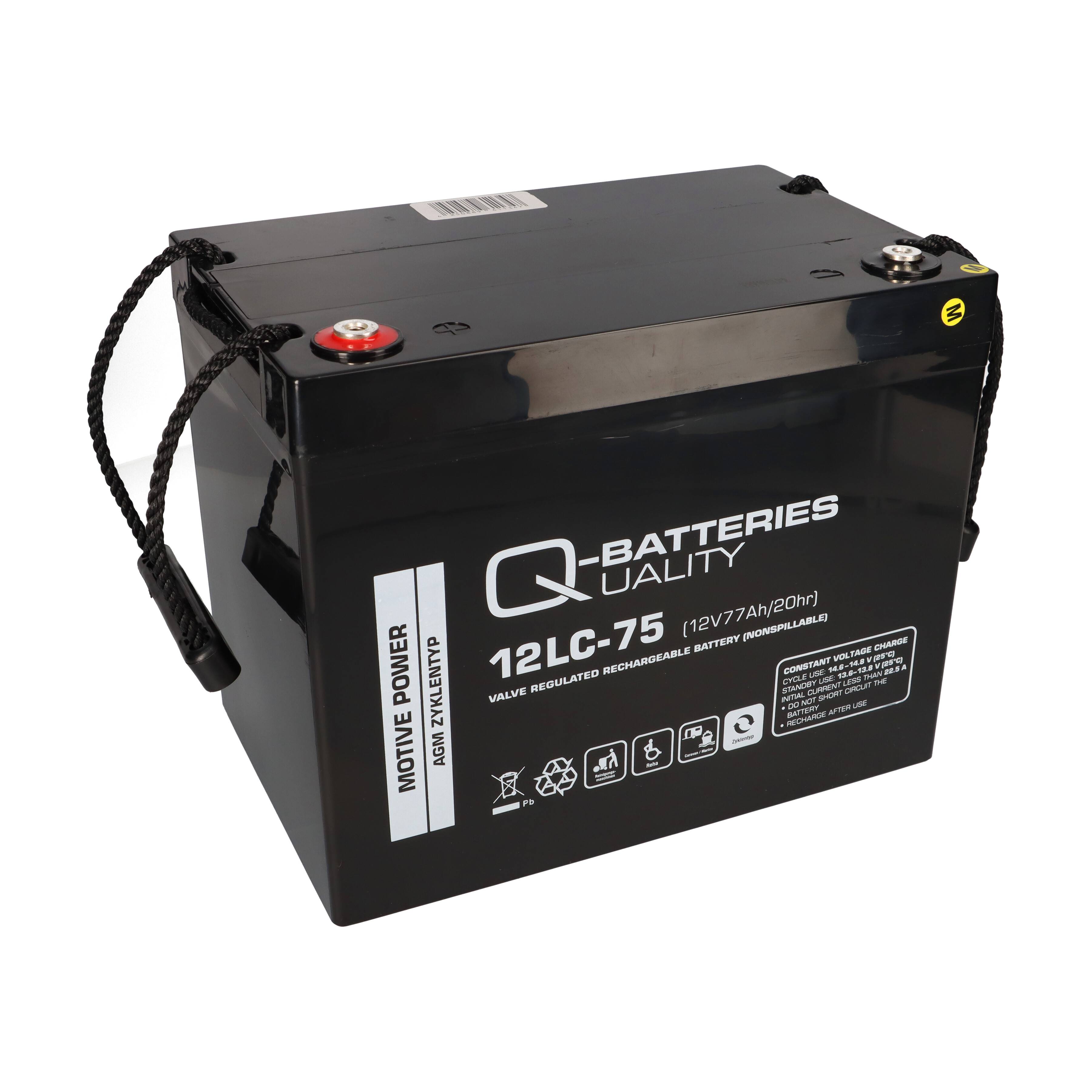 2x Q-Batteries 12LC-75 AGM Akku 24V 77Ah – kompatibel mit Meyra / Ortopedia