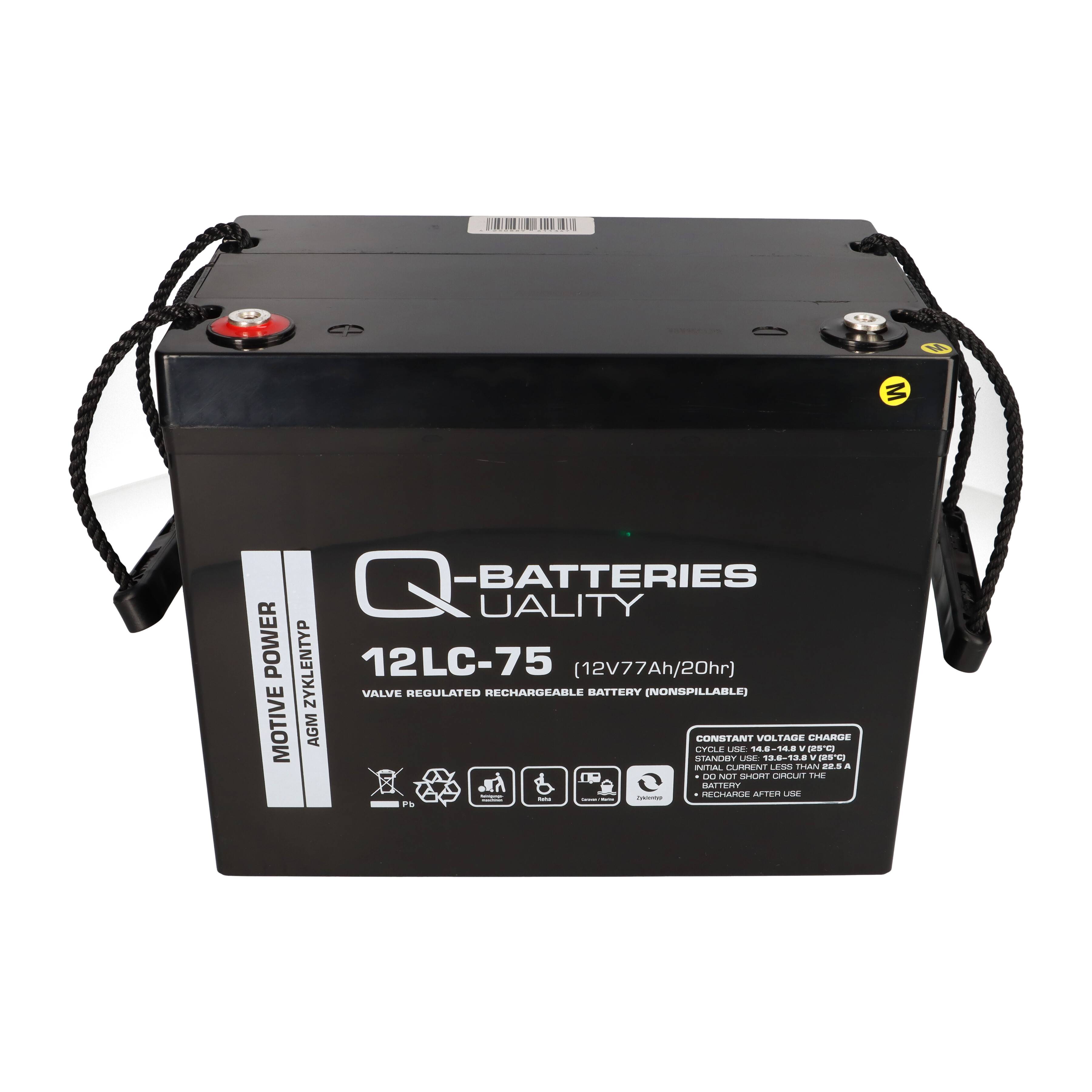 2x Q-Batteries 12LC-75 AGM Akku 24V 77Ah – kompatibel mit Meyra / Ortopedia