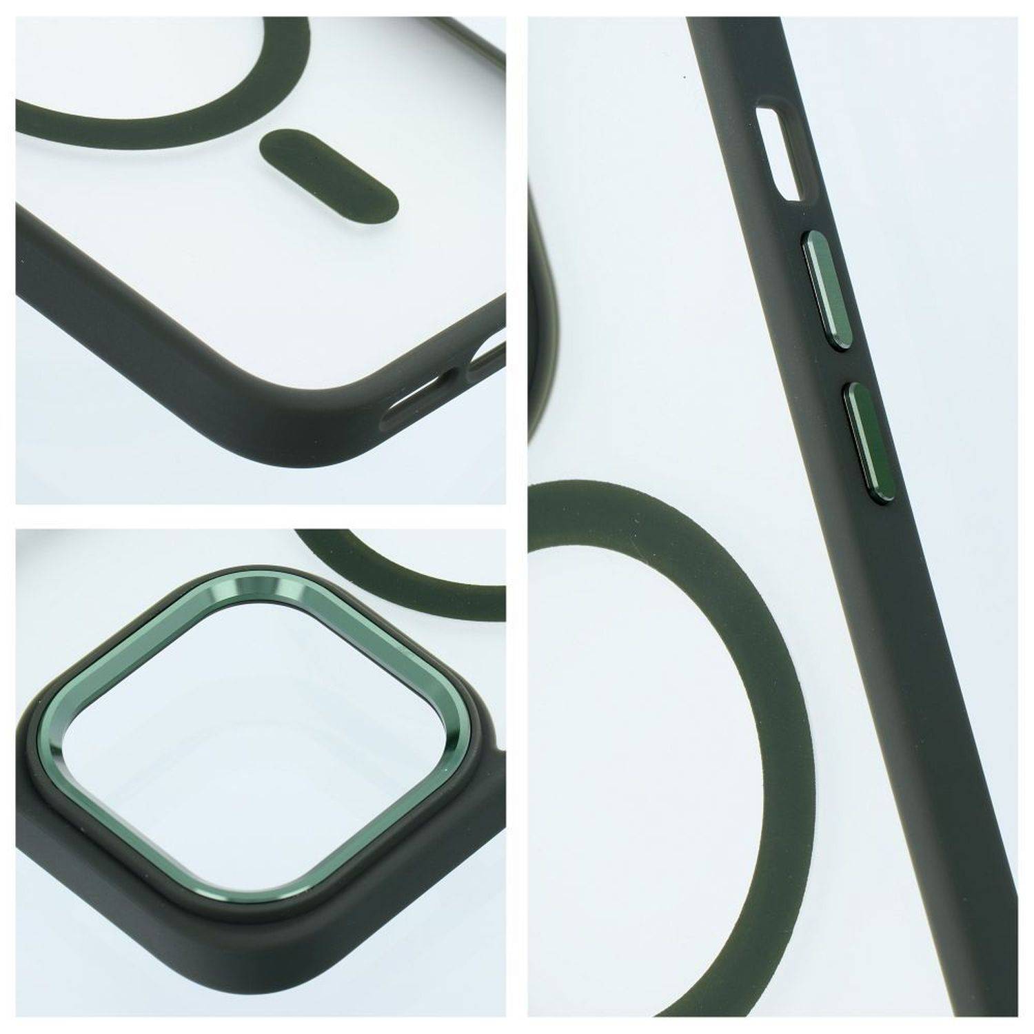 Matte MagSafe Cover Hülle kompatibel mit iPhone 15 Plus Grün