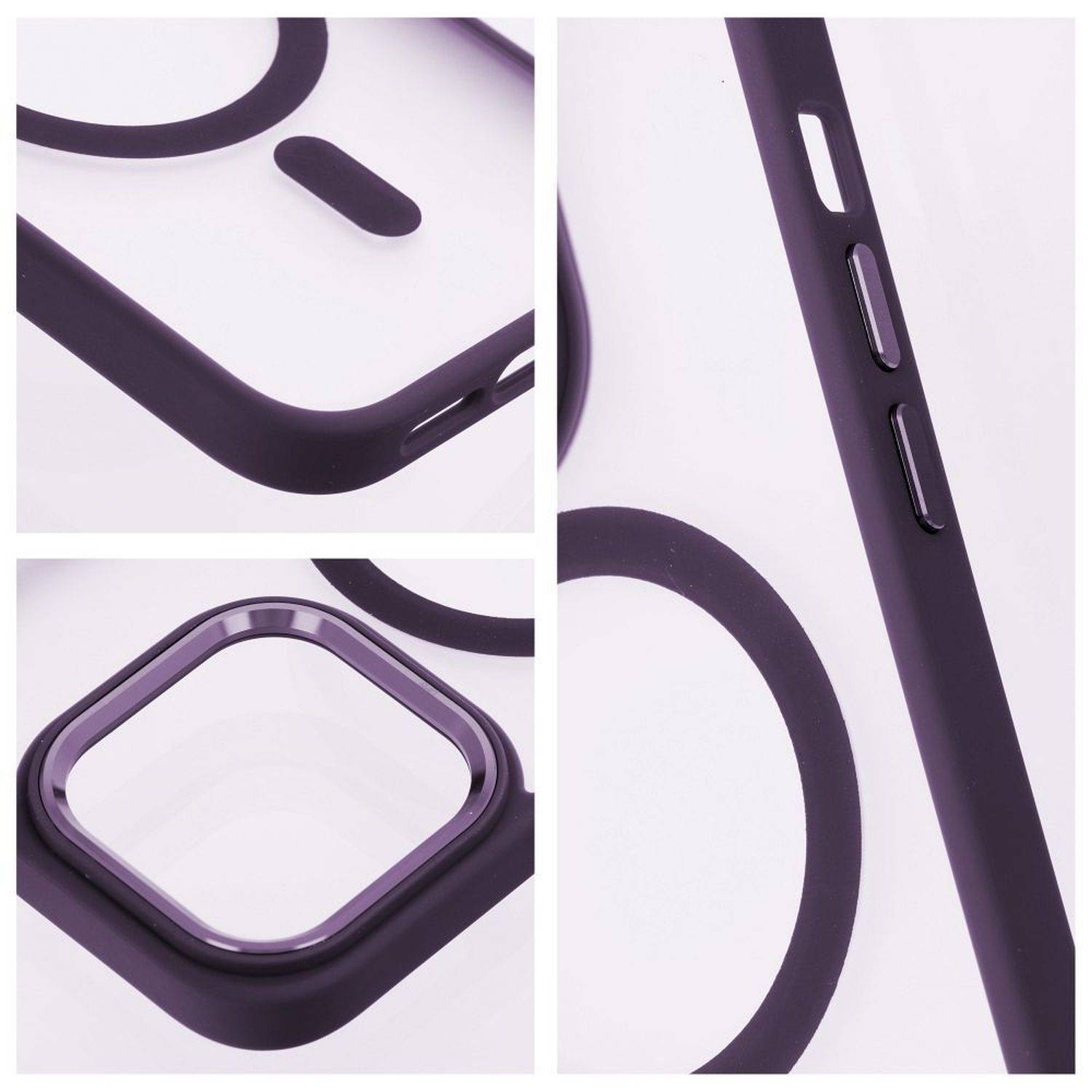 Matte MagSafe Cover Hülle kompatibel mit iPhone 15 Pro Max Lila