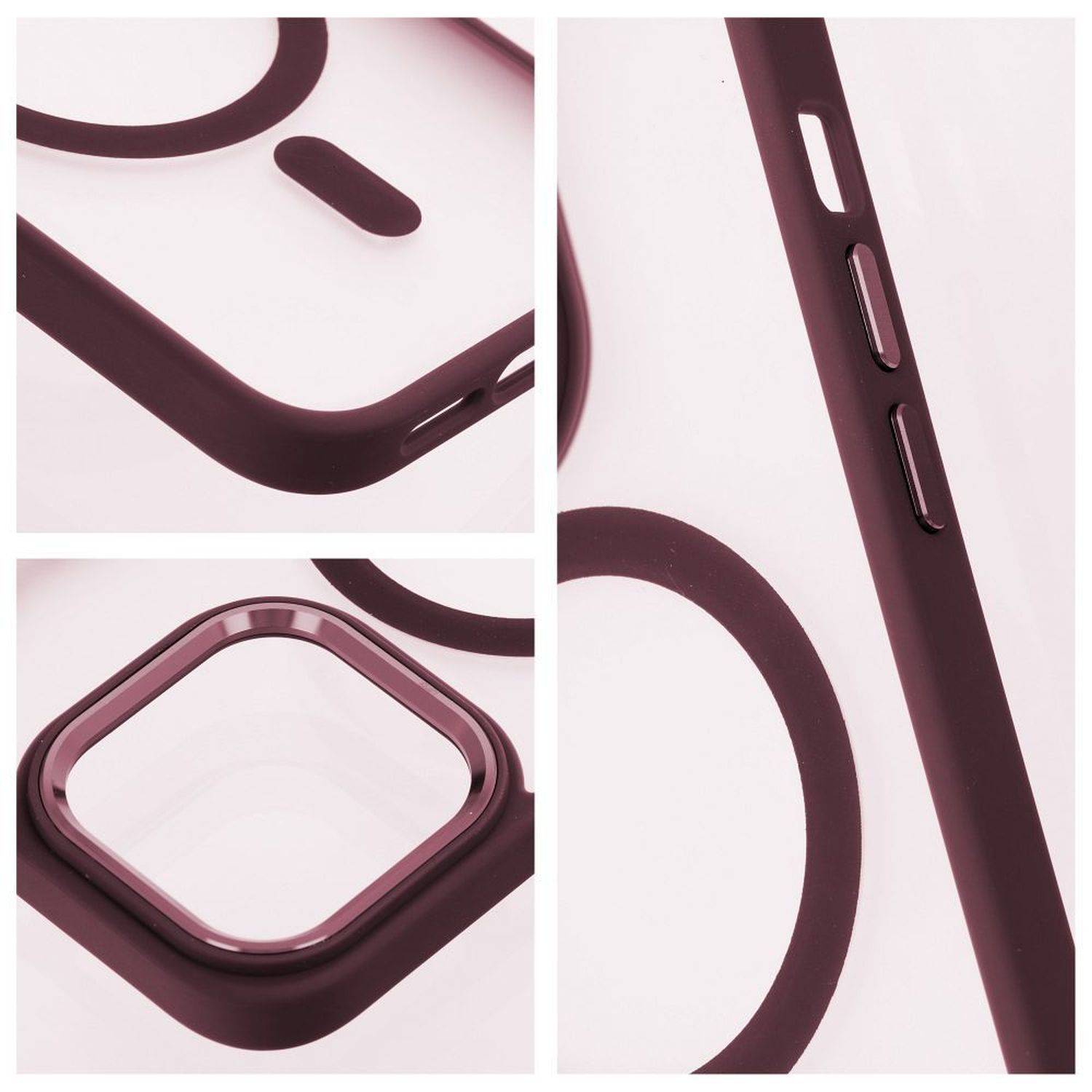 Matte MagSafe Cover Hülle kompatibel mit iPhone 15 Plus Rot