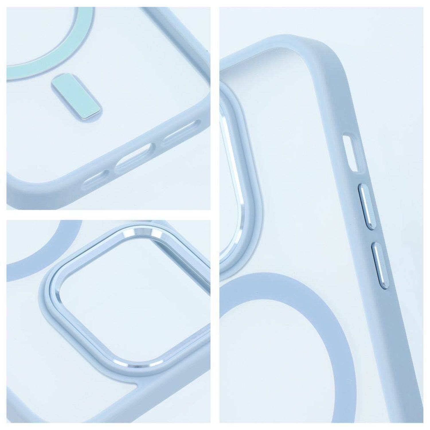 Matte MagSafe Cover Hülle kompatibel mit iPhone 15 Pro Max Blau