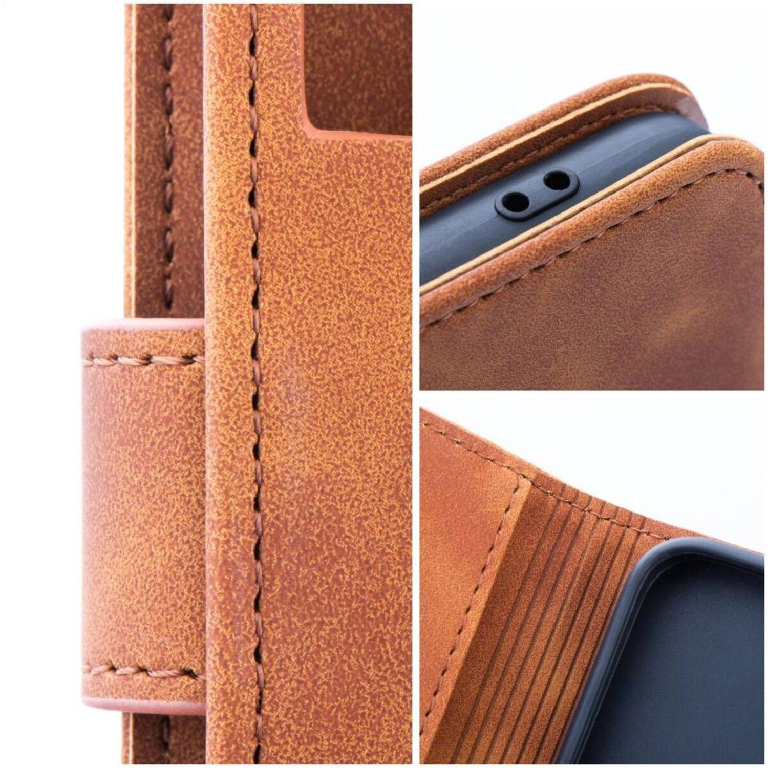 Tender Buchtasche Leder Hülle Magnet Tasche kompatibel mit iPhone 15 Pro Max Braun