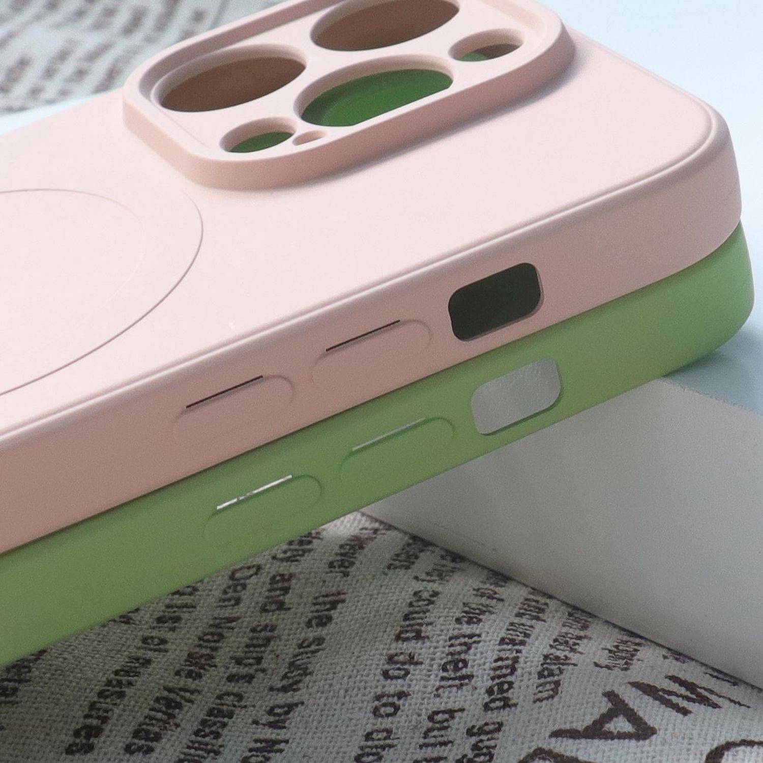 Silikonhülle Cover MagSafe kompatibel mit iPhone 15 Pro Marineblau