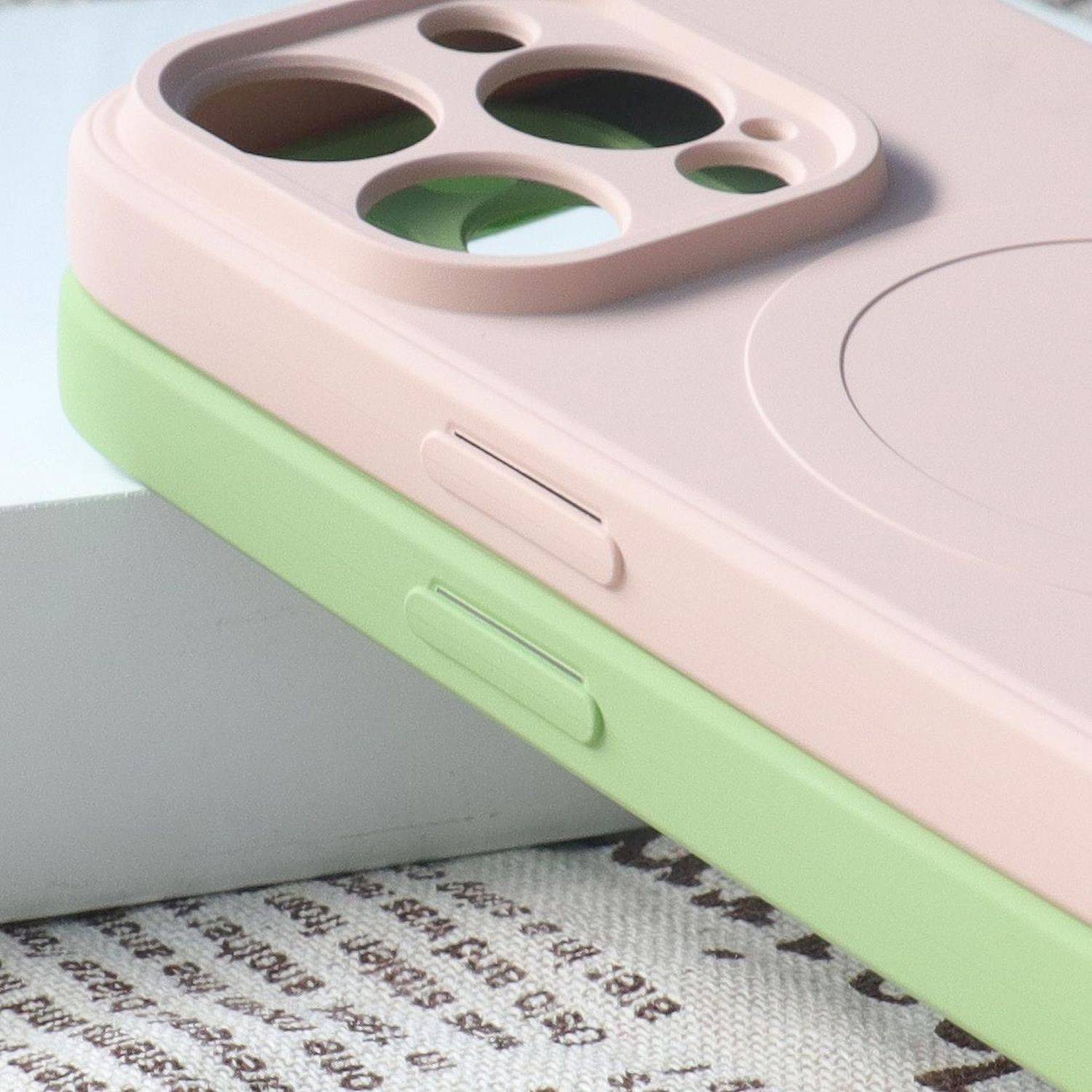 Silikonhülle Cover MagSafe kompatibel mit iPhone 15 Plus Grau
