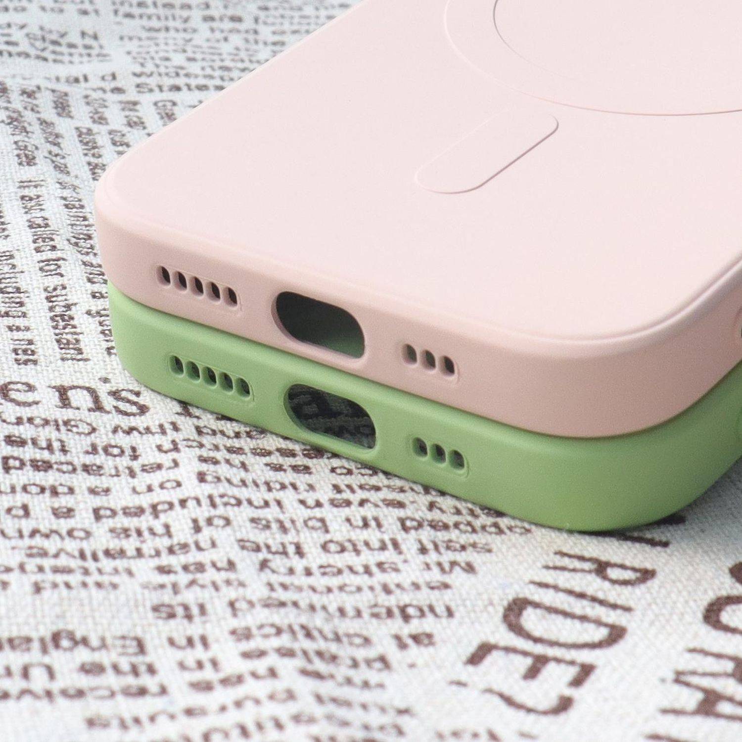 Silikonhülle Cover MagSafe kompatibel mit iPhone 15 Plus Grau
