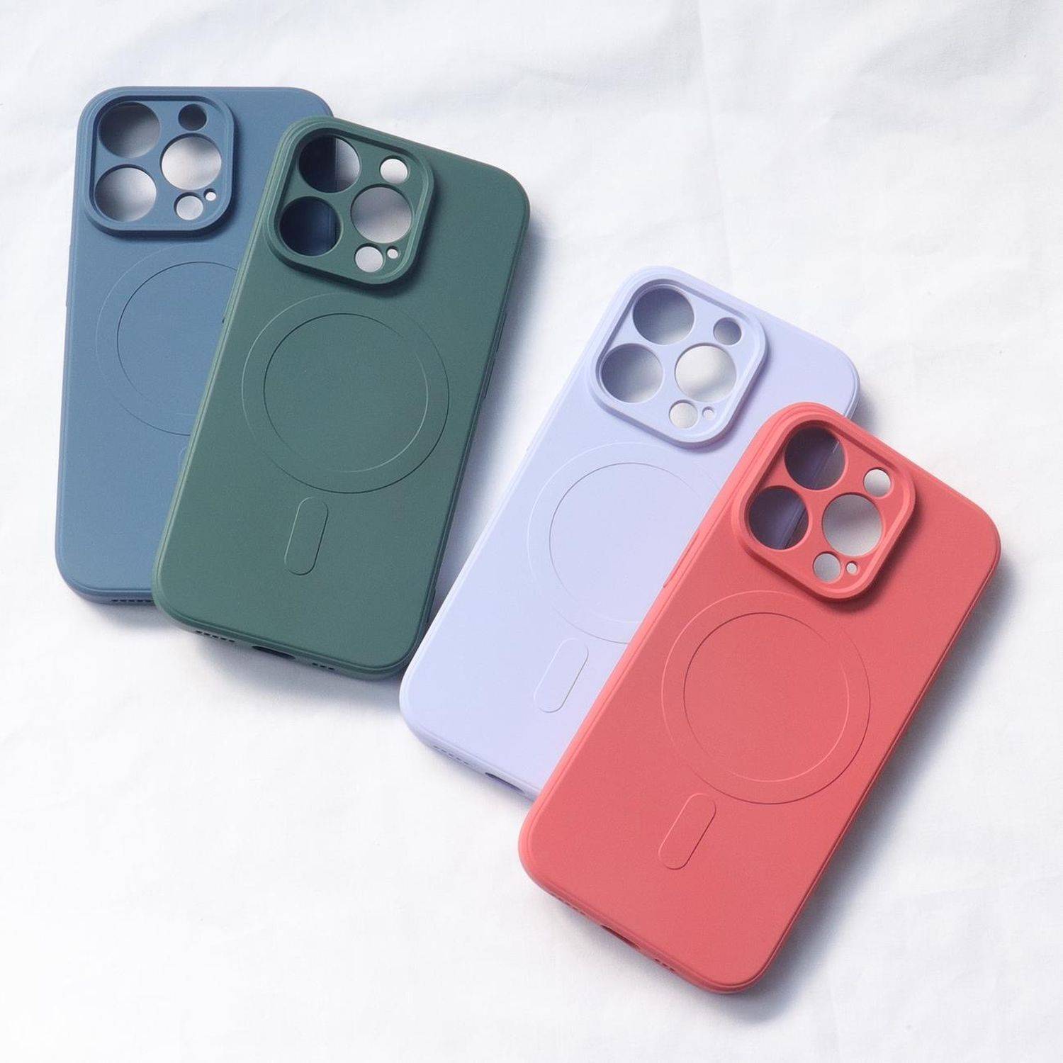 Silikonhülle Cover MagSafe kompatibel mit iPhone 15 Pro Marineblau
