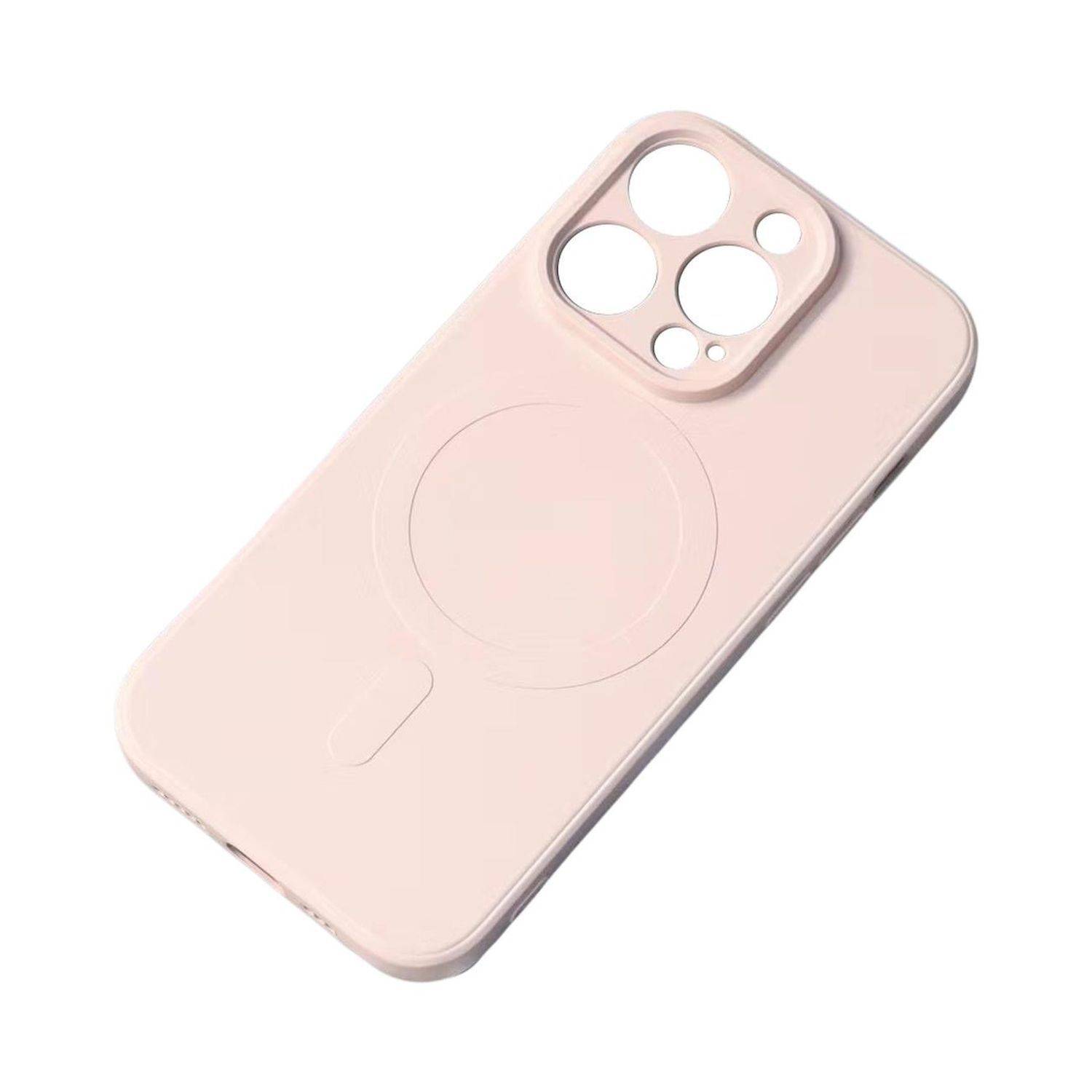 Silikonhülle Cover MagSafe kompatibel mit iPhone 15 Pro Max Rosa