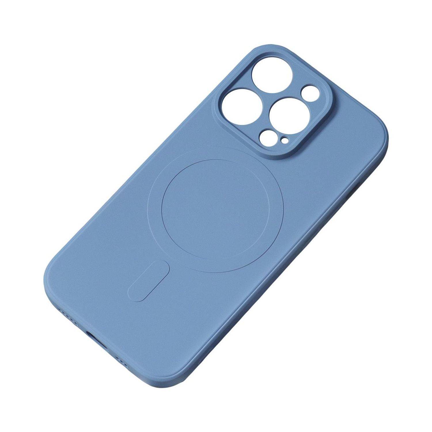 Silikonhülle Cover MagSafe kompatibel mit iPhone 15 Plus Marineblau