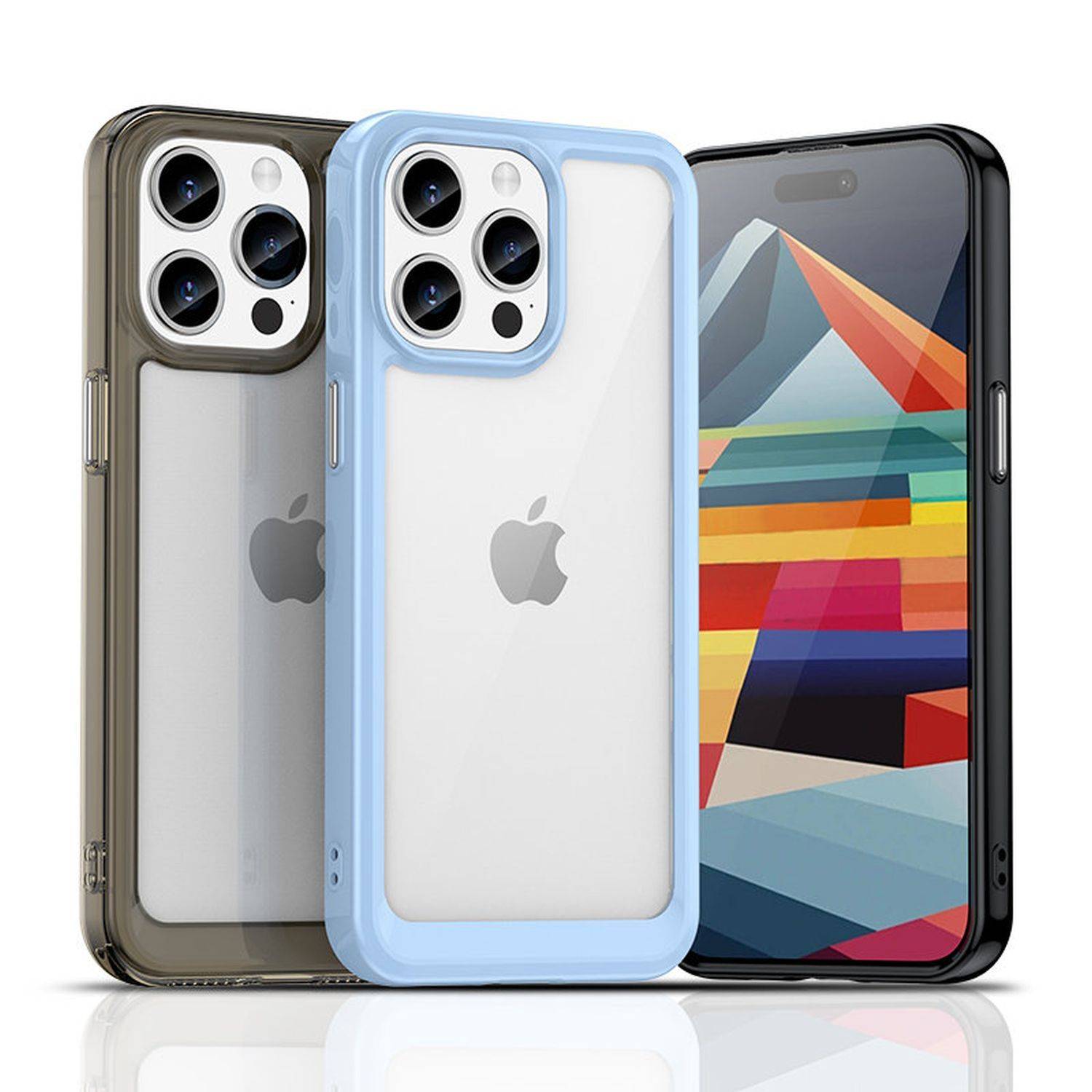 Outer Space Cover Handy-Hülle Hardcover kompatibel mit iPhone 15 Pro Transparent