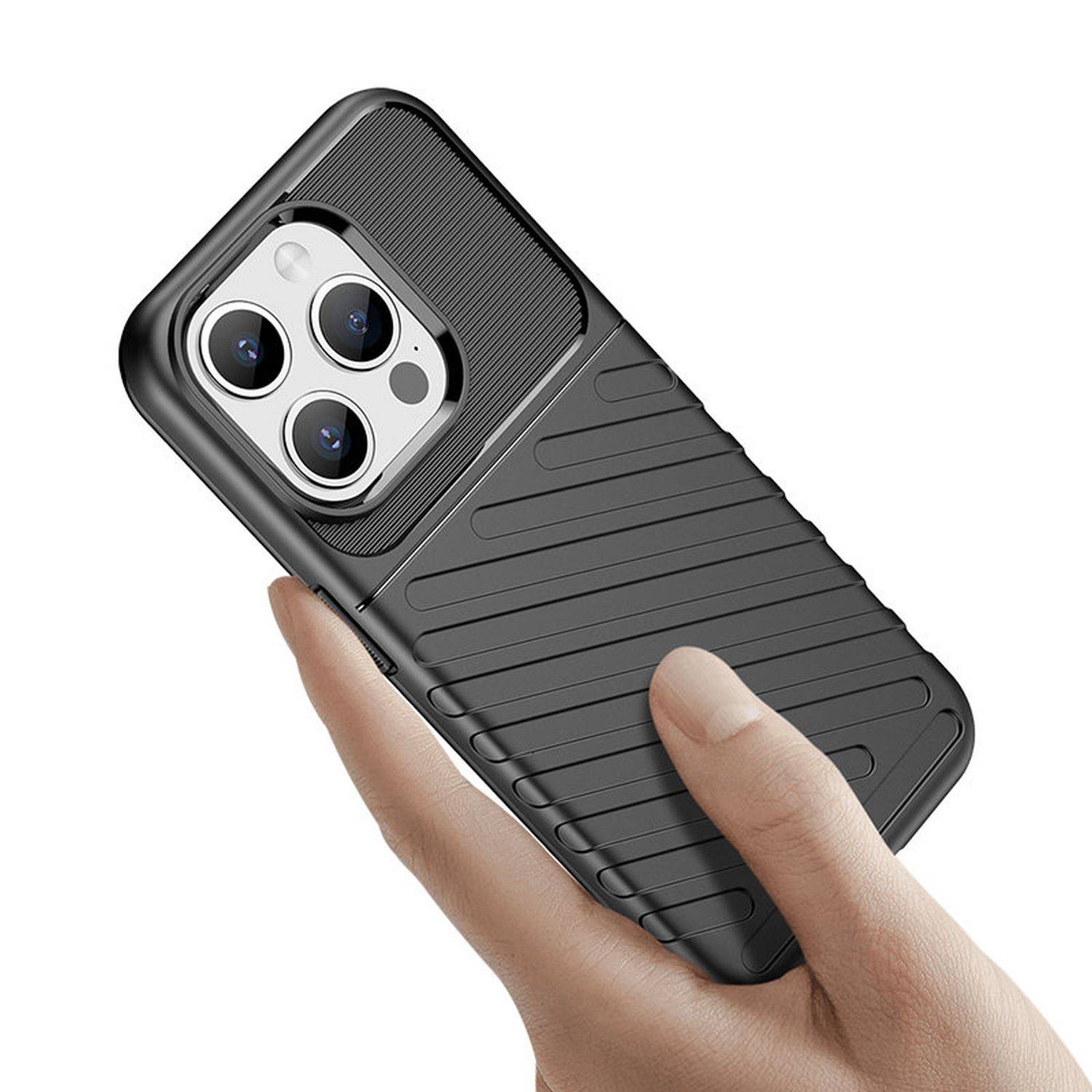 Gepanzerte Thunder Bumper Handy Hülle kompatibel mit iPhone 15 Pro Max Blau