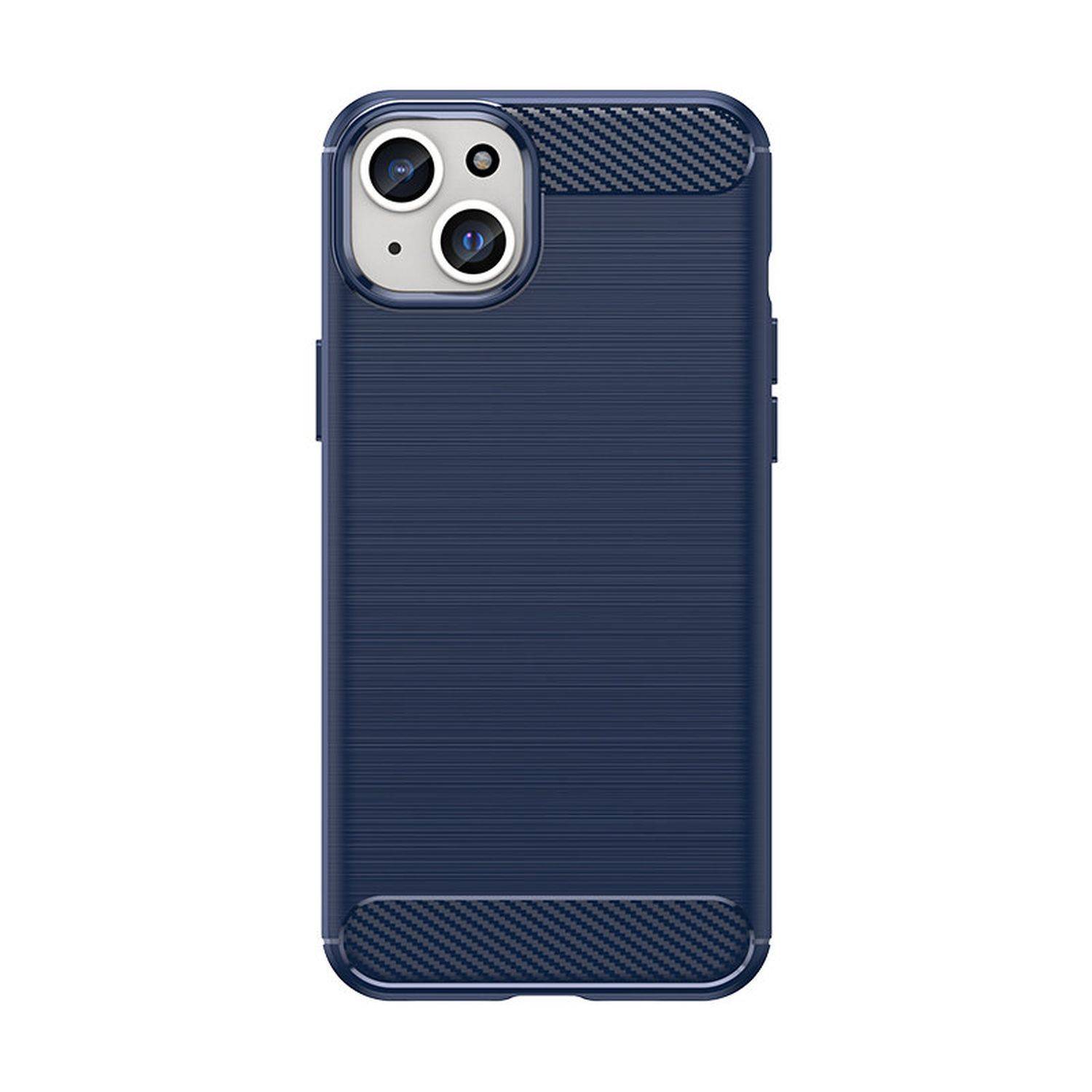 Flexible Carbon Hülle Bumper kompatibel mit iPhone 15 Pro Max Blau