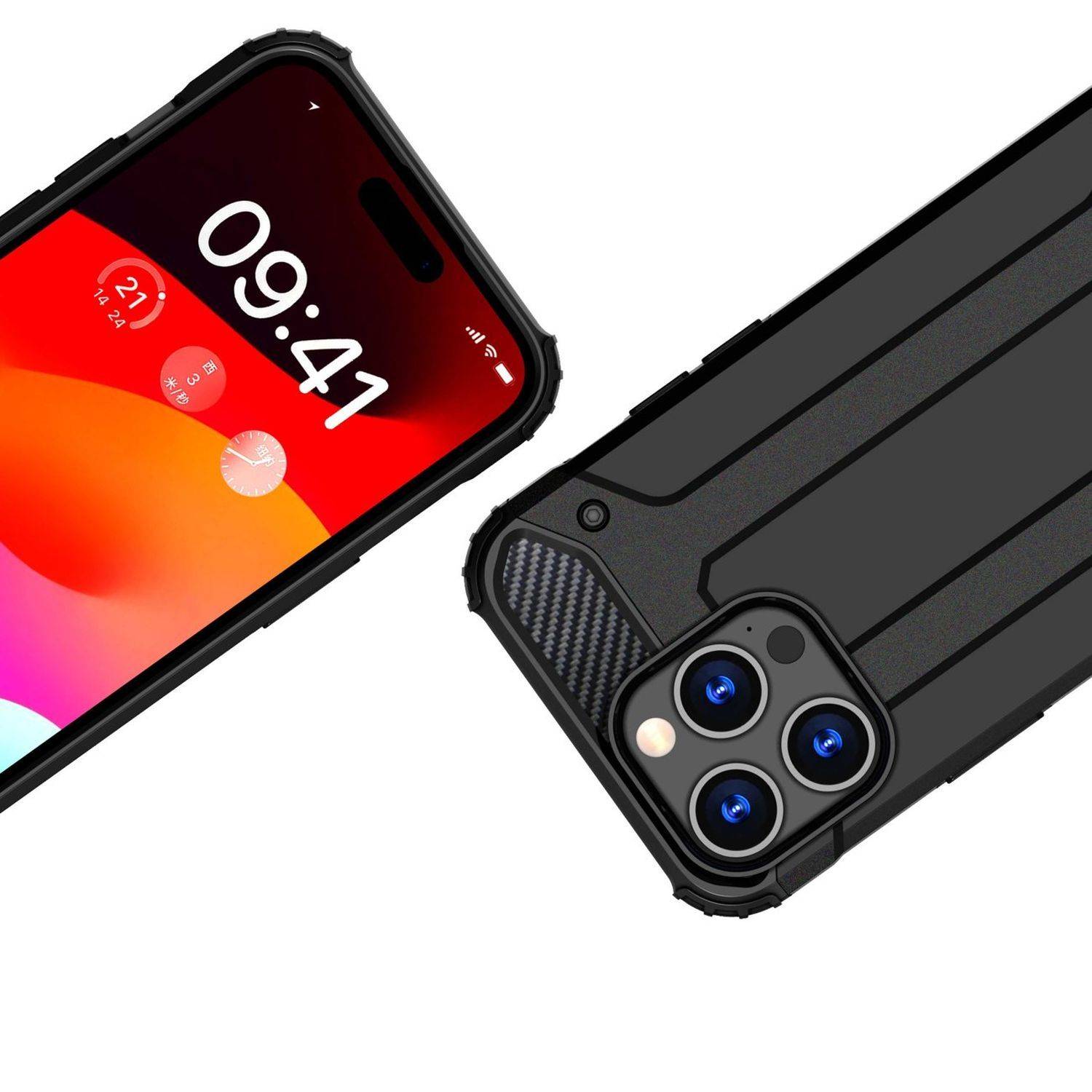 Hybrid Armor Panzerhülle Handyhülle kompatibel mit iPhone 15 Plus Blau
