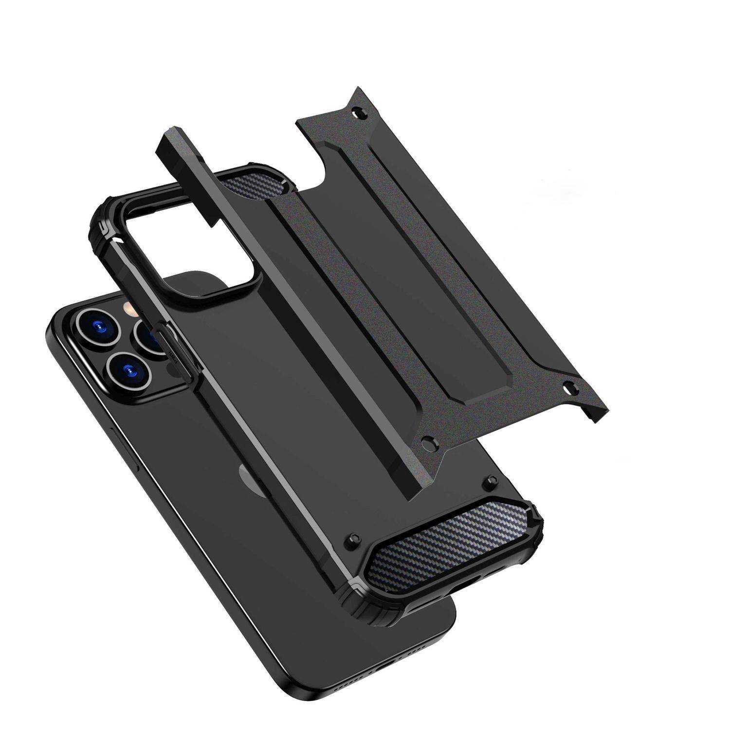 Hybrid Armor Panzerhülle Handyhülle kompatibel mit iPhone 15 Plus Blau