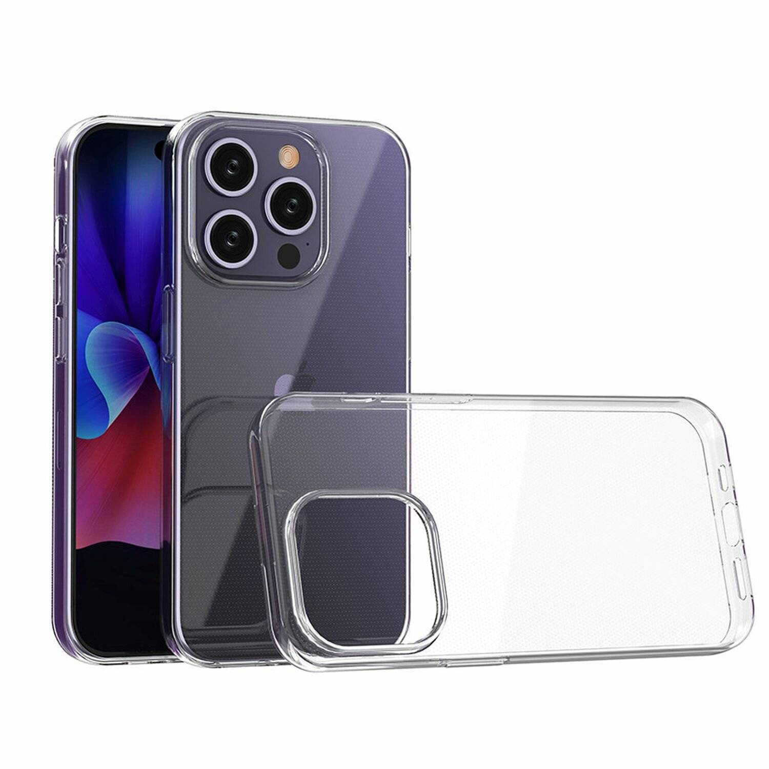 Silikon Hülle 0,5mm Bumper Cover Ultra Clear kompatibel mit iPhone 15 Pro