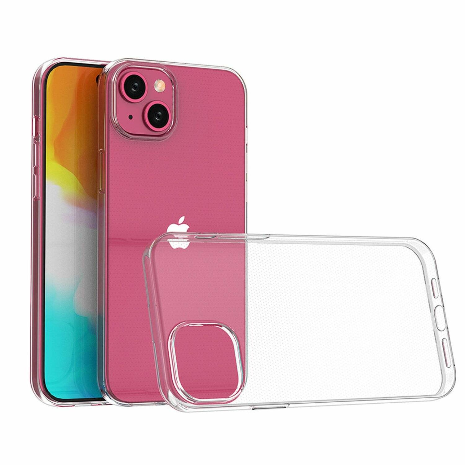 Silikon Hülle 0,5mm Bumper Cover Ultra Clear kompatibel mit iPhone 15 Plus