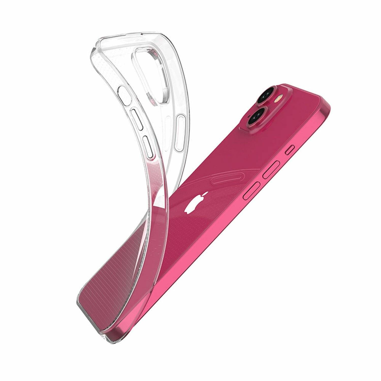 Silikon Hülle 0,5mm Bumper Cover Ultra Clear kompatibel mit iPhone 15 Plus