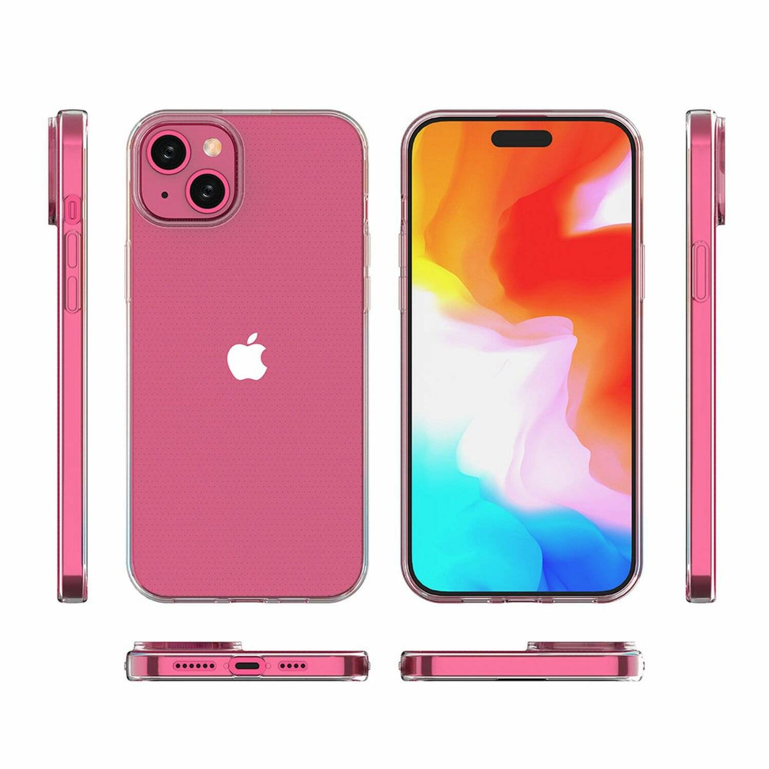 Silikon Hülle 0,5mm Bumper Cover Ultra Clear kompatibel mit iPhone 15 Plus