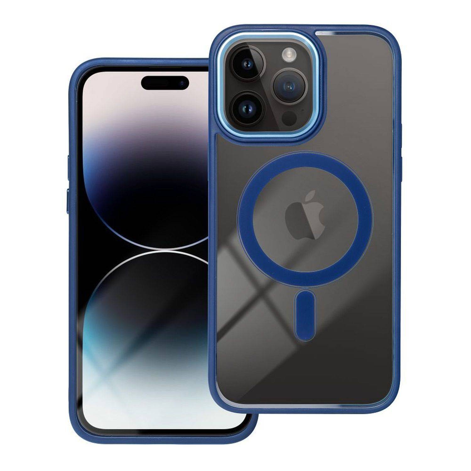 Color Edge Mag Cover kompatibel mit Mag Safe kompatibel mit iPhone 15 Pro Max Blau