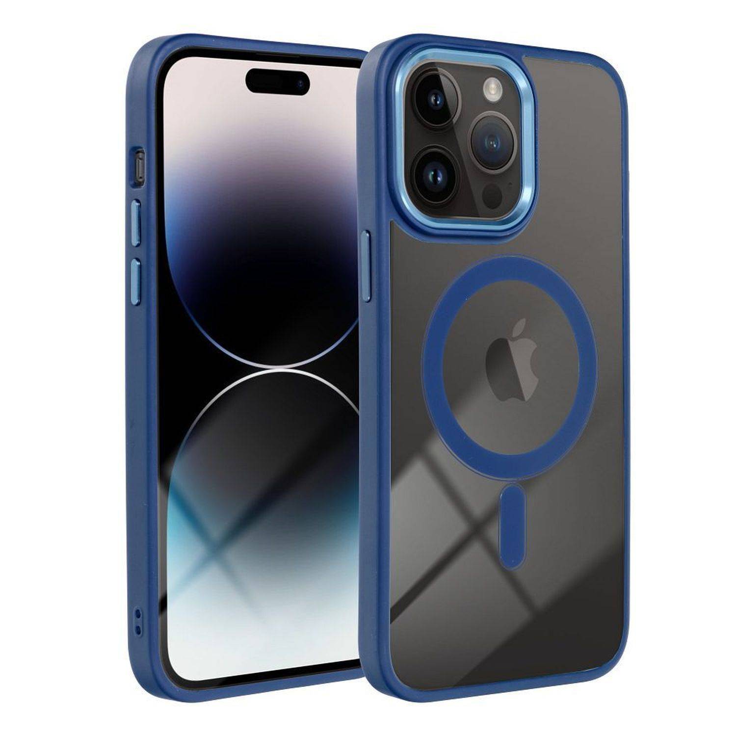 Color Edge Mag Cover kompatibel mit Mag Safe kompatibel mit iPhone 15 Pro Max Blau