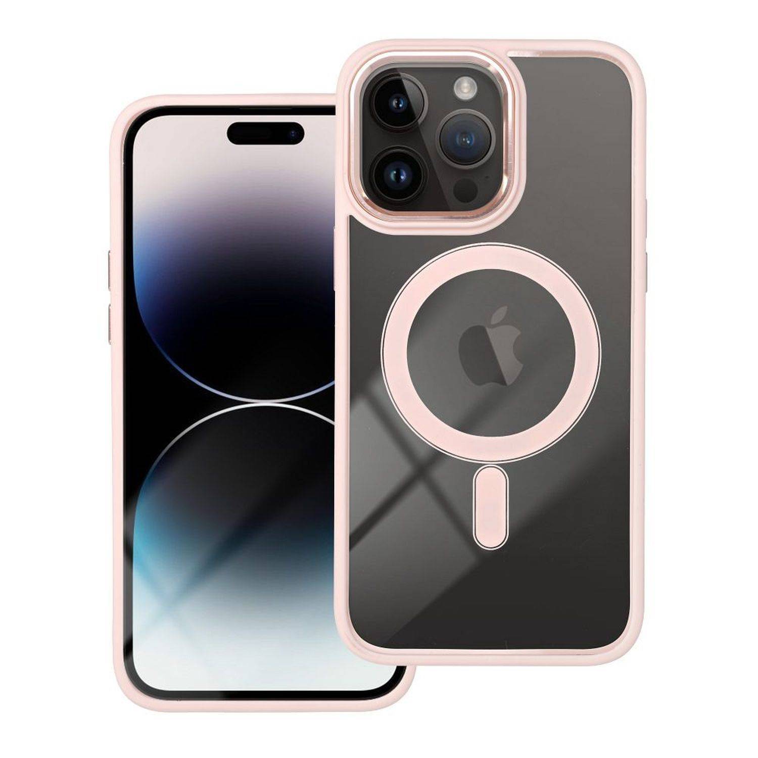 Color Edge Mag Cover kompatibel mit Mag Safe kompatibel mit iPhone 15 Pro Max Rosa