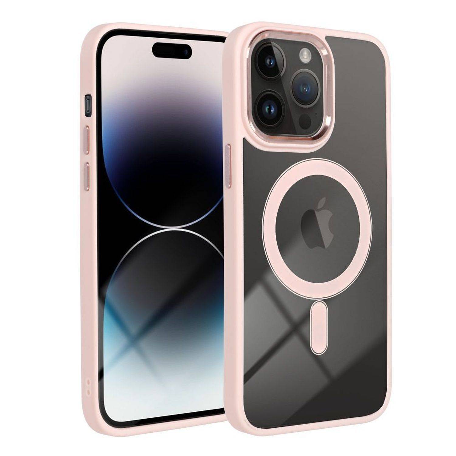 Color Edge Mag Cover kompatibel mit Mag Safe kompatibel mit iPhone 15 Pro Max Rosa