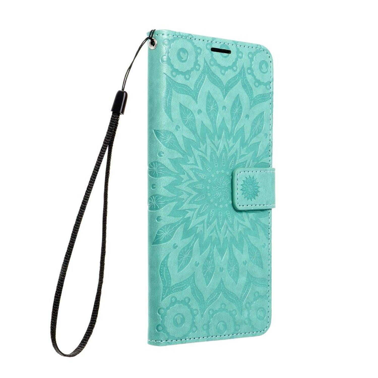 Mezzo Buchtasche Mandala Magnet Hülle kompatibel mit iPhone 15 Pro Max Grün