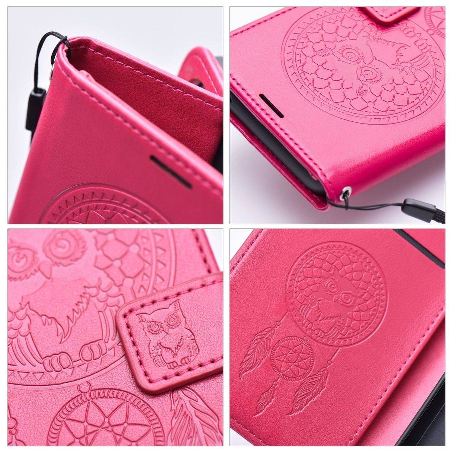 Mezzo Buchtasche Mandala Magnet Hülle kompatibel mit iPhone 15 Rot