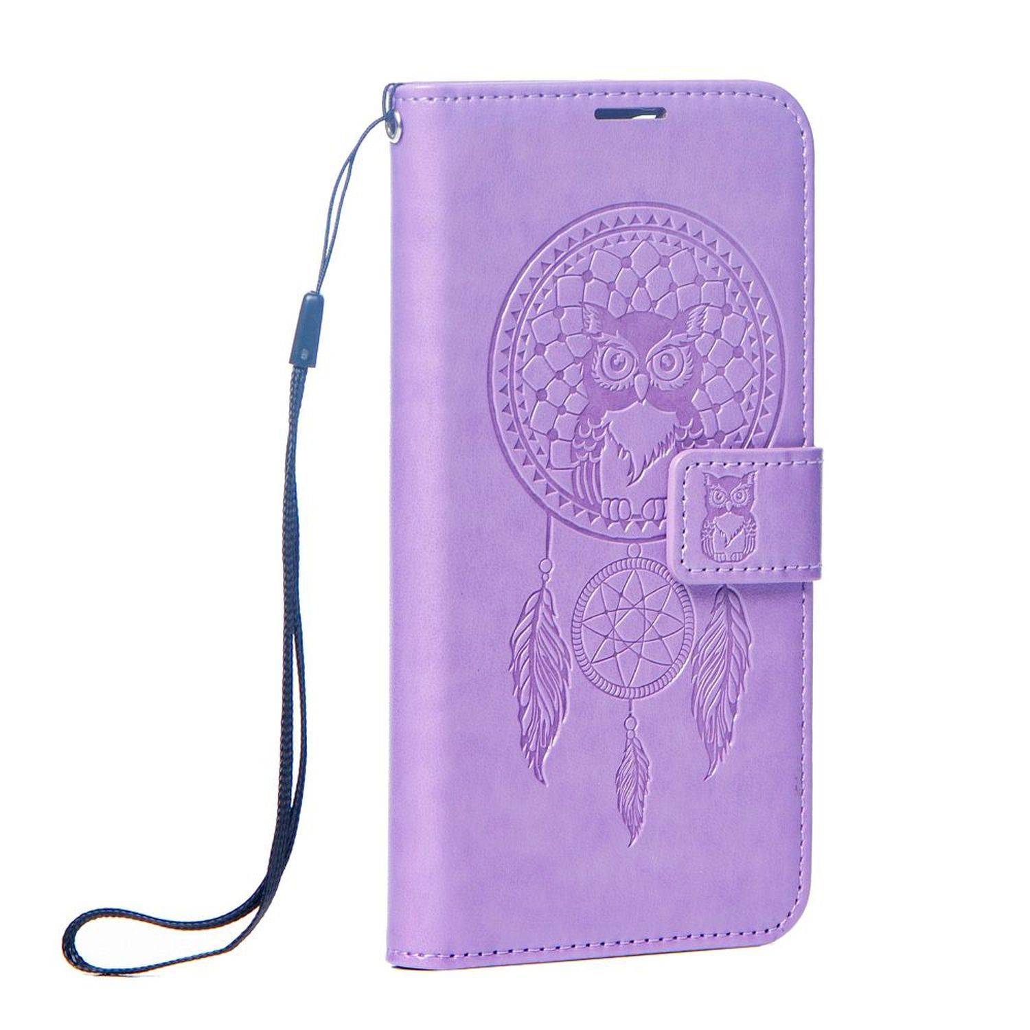 Mezzo Buchtasche Mandala Magnet Hülle kompatibel mit iPhone 15 Pro Lila