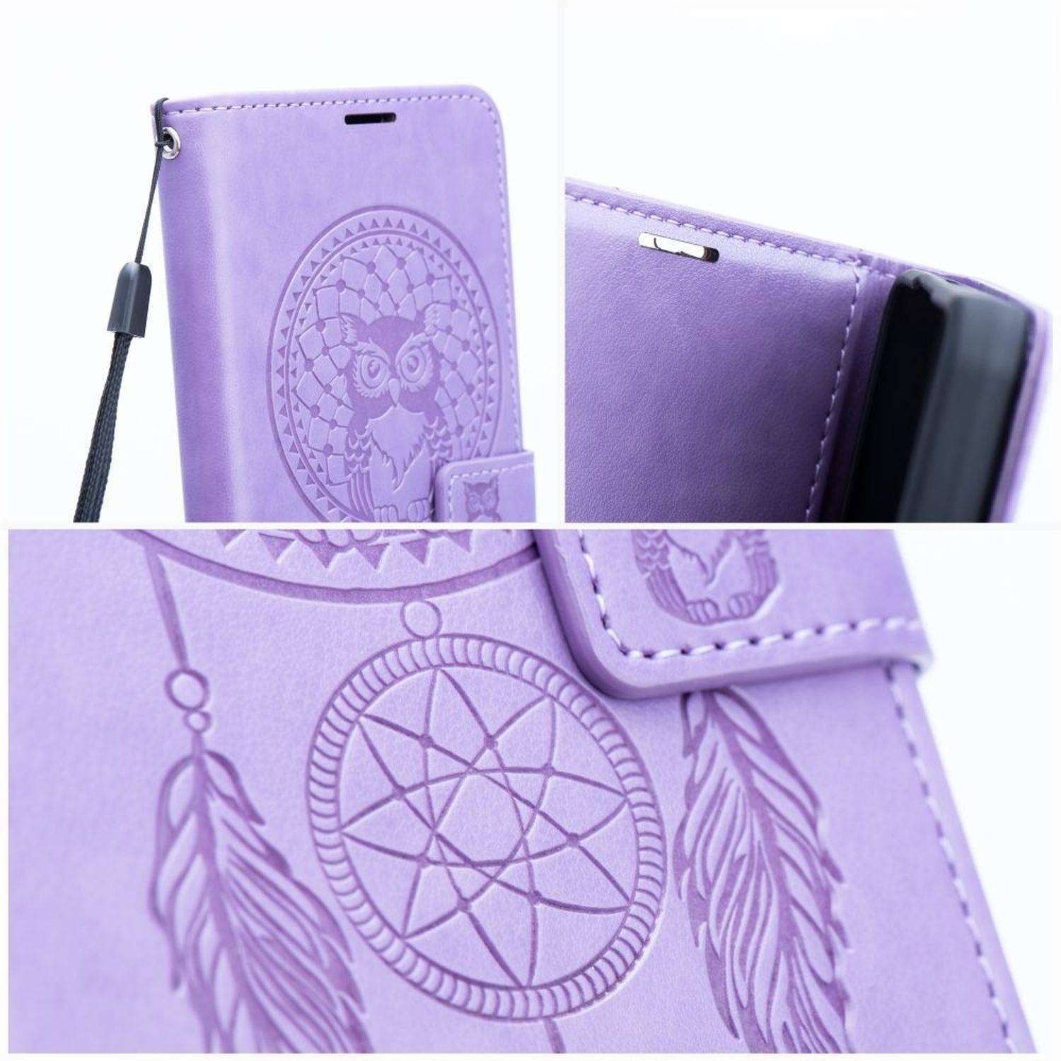 Mezzo Buchtasche Mandala Magnet Hülle kompatibel mit iPhone 15 Pro Lila