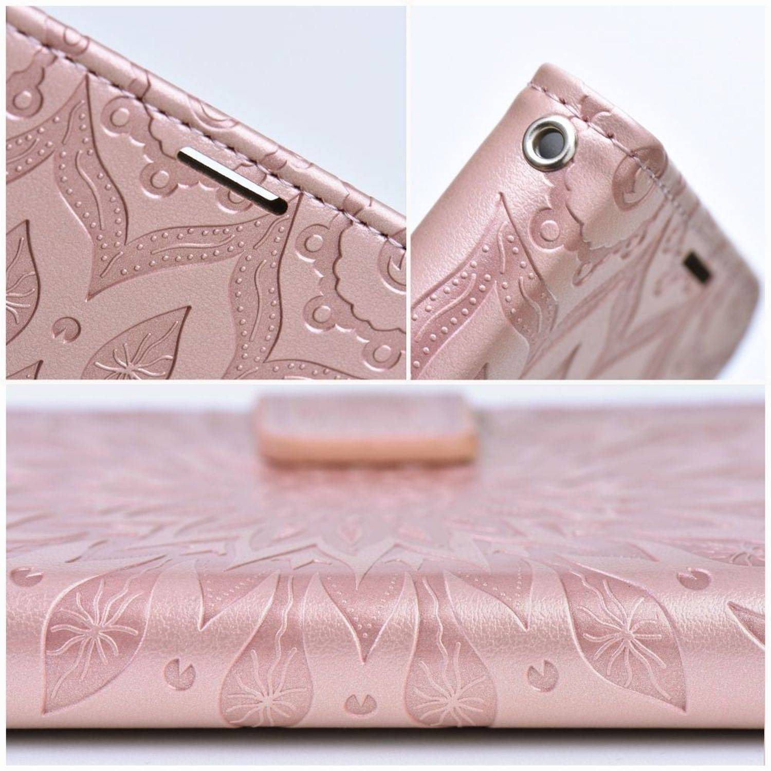 Mezzo Buchtasche Mandala Magnet Hülle kompatibel mit iPhone 15 Pro Max Rose