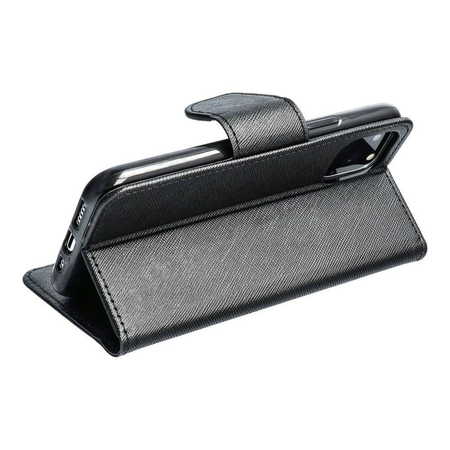 Fancy Buch Holster Tasche kompatibel mit iPhone 15 Pro Max Schwarz