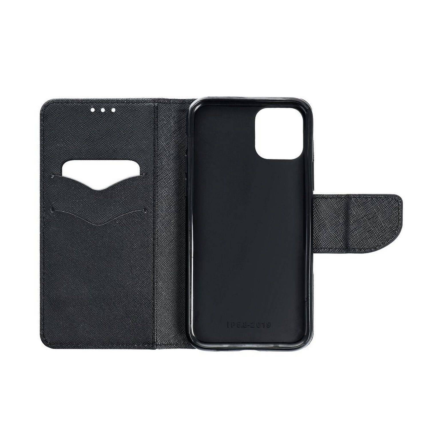 Fancy Buch Holster Tasche kompatibel mit iPhone 15 Pro Max Schwarz